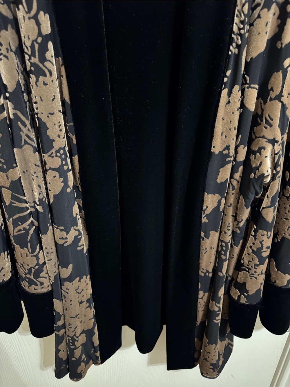 Chicos Travelers 2 US 12/14 Reversible Jacket Black Gold Floral Velvet Burnout - Picture 7 of 13